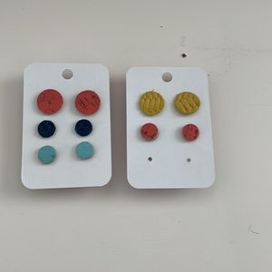 5 Leather post stud earrings